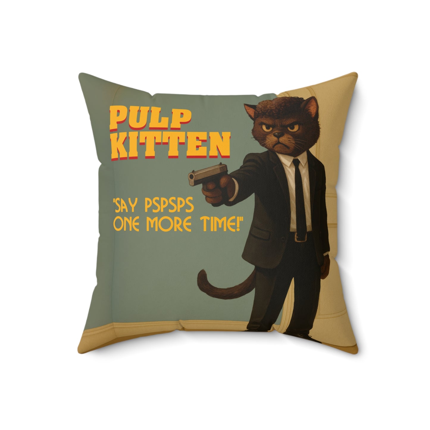 Pulp Kitten Throw Pillow