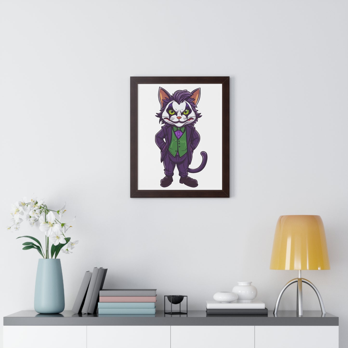 Joker Cat Framed Wall Art