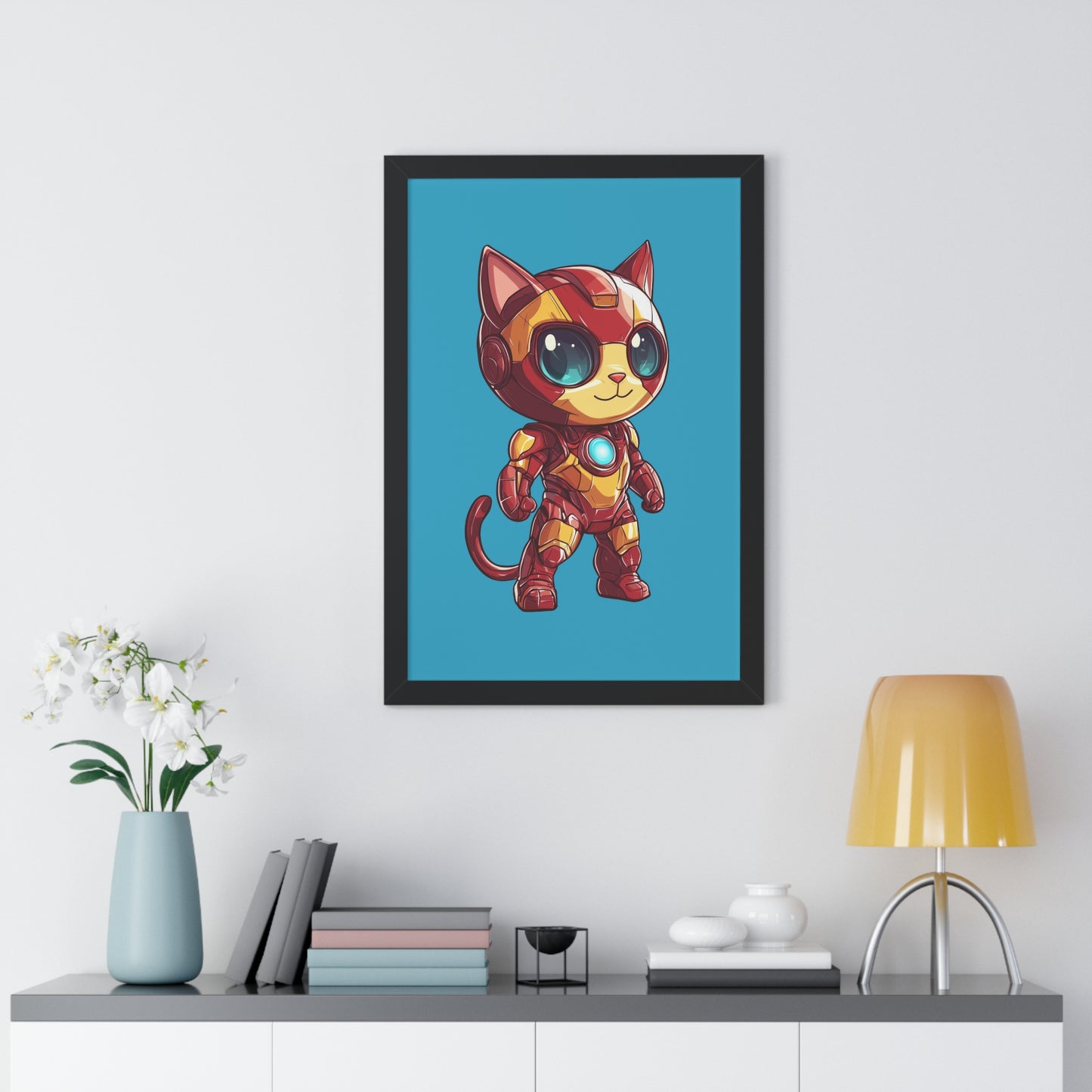 Iron Cat Framed Wall Art