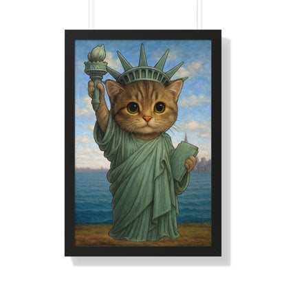 Statue of Meowberty Framed Wall Art