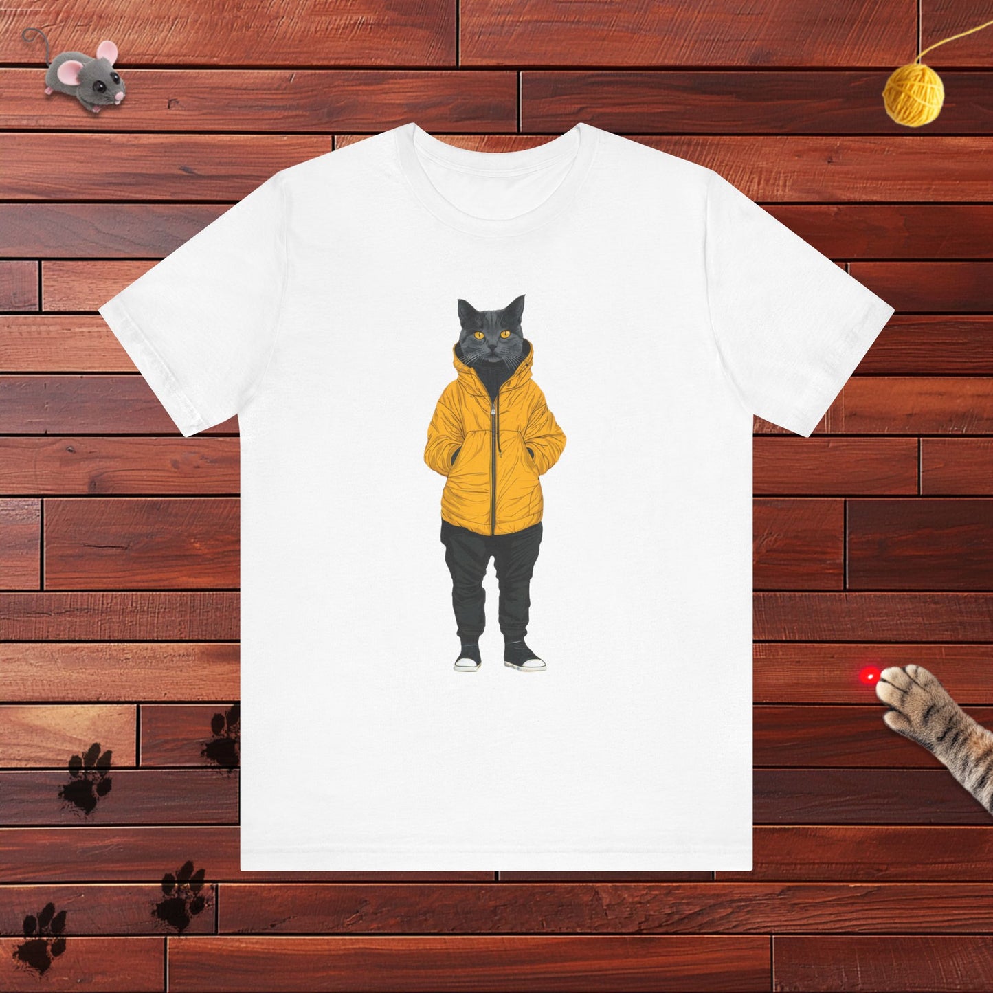 Yellow Jacket Cat Mens Tee