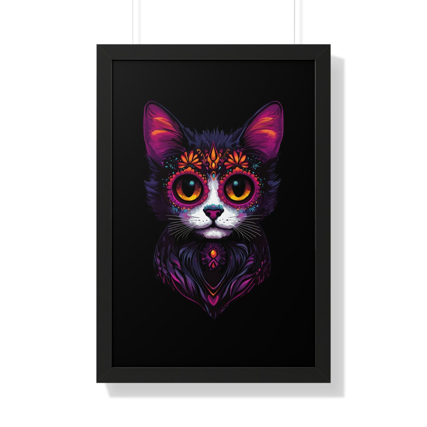 Dia De Muerte Gatito Framed Wall Art