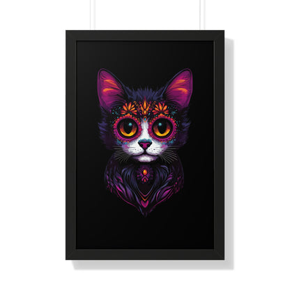 Dia De Muerte Gatito Framed Wall Art