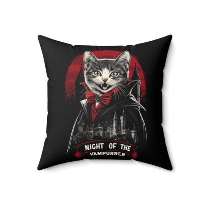 Night Of The Vampurrer Throw Pillow