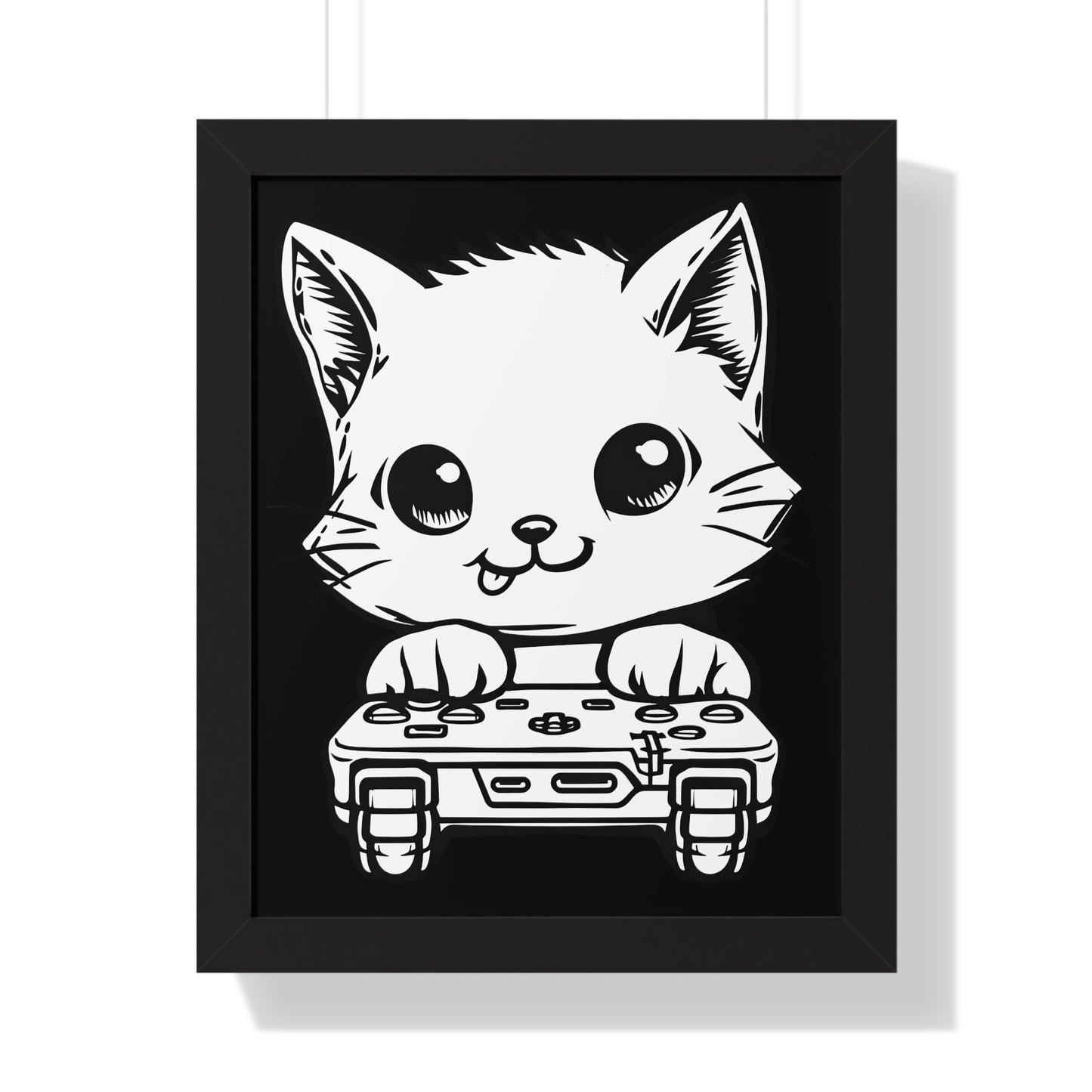 Gamer Kitty Framed Wall Art