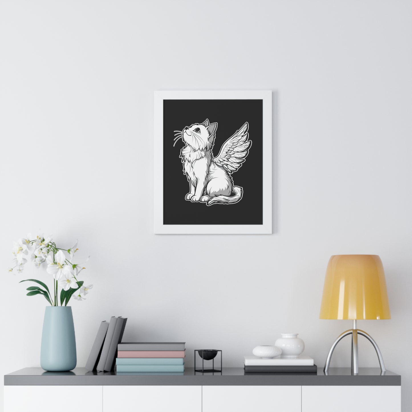 Angel Kitty Framed Wall Art