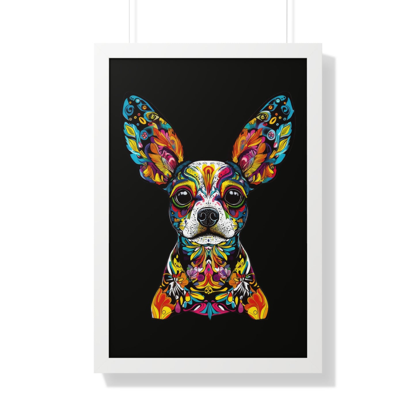 Dia De Muerte Doggo Framed Wall Art