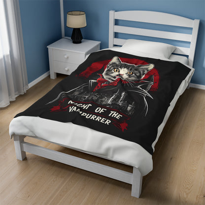 Night Of The Vampurrer Velveteen Plush Blanket