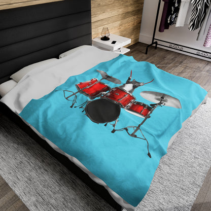 The Cutest Drummer Velveteen Plush Blanket