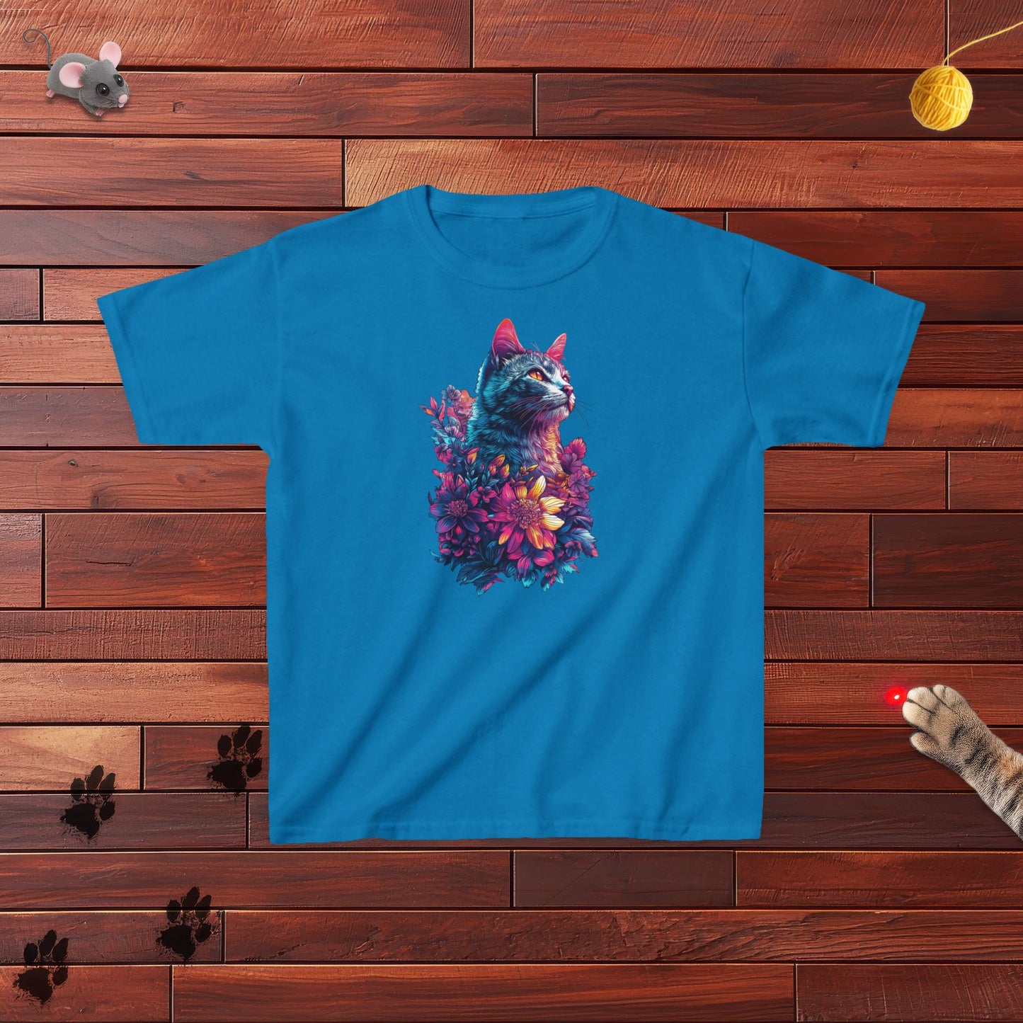 Floral Cat Kids Tee