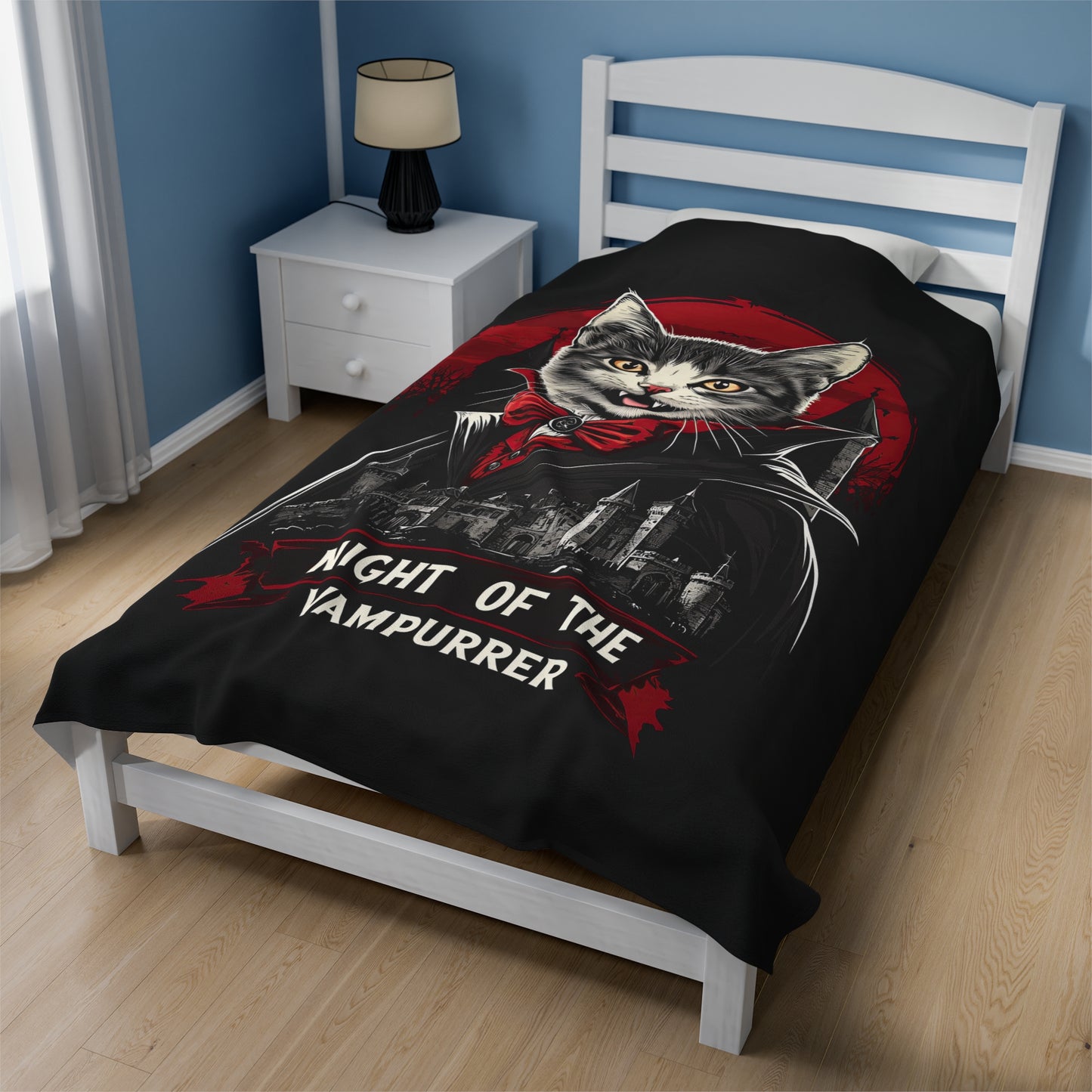 Night Of The Vampurrer Velveteen Plush Blanket