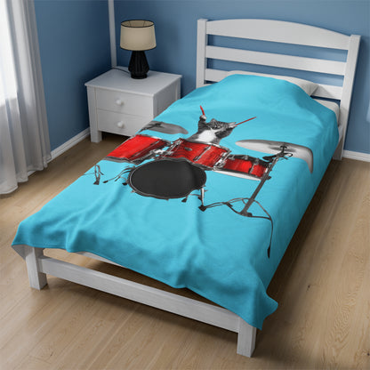 The Cutest Drummer Velveteen Plush Blanket