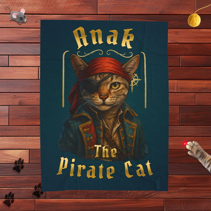 Anak The Pirate Cat Velveteen Plush Blanket