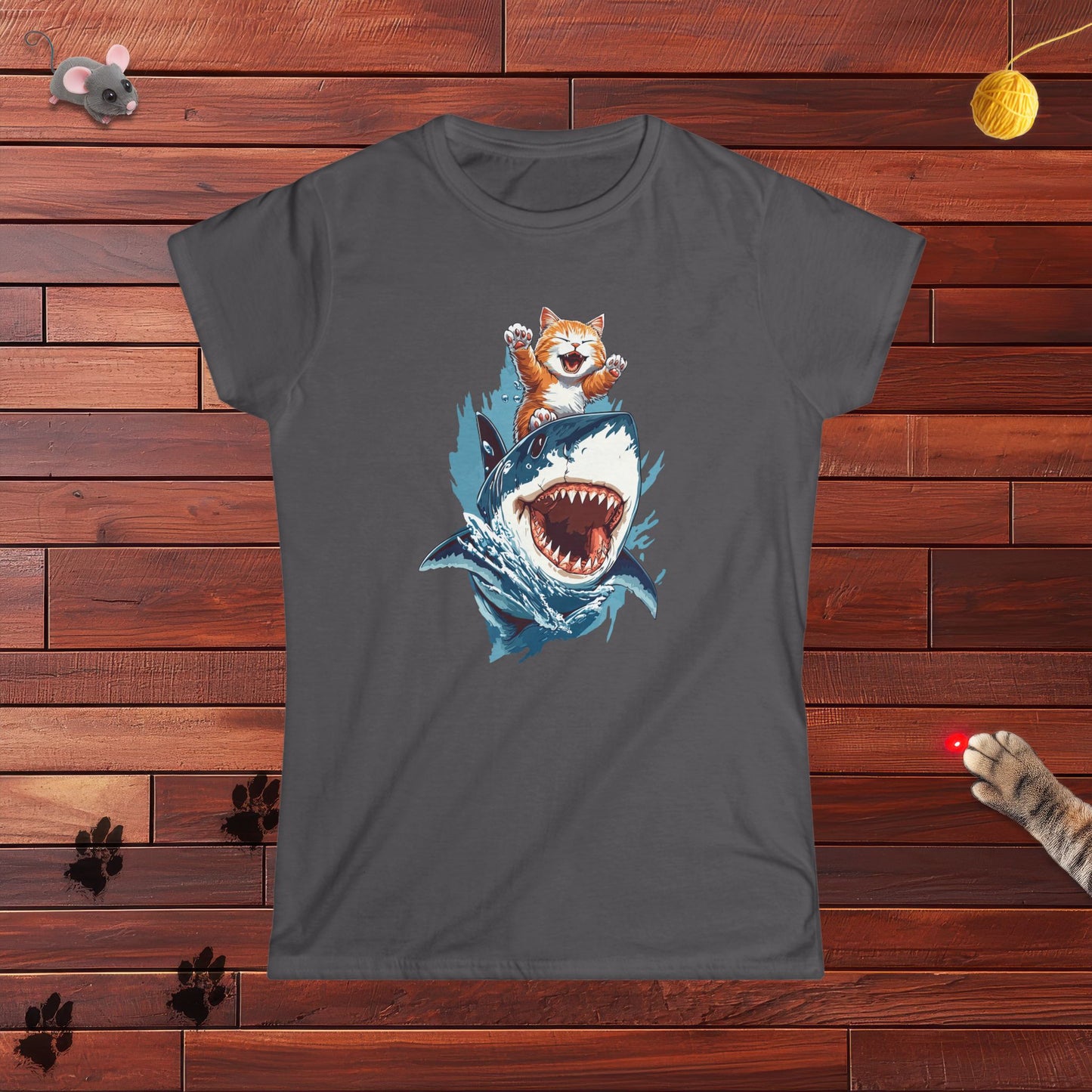 Shark Surfing Ladies Tee