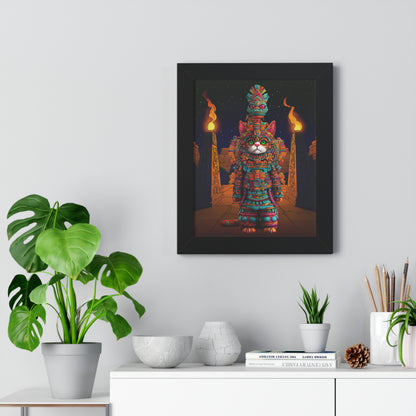 Azteca Gatito Framed Wall Art