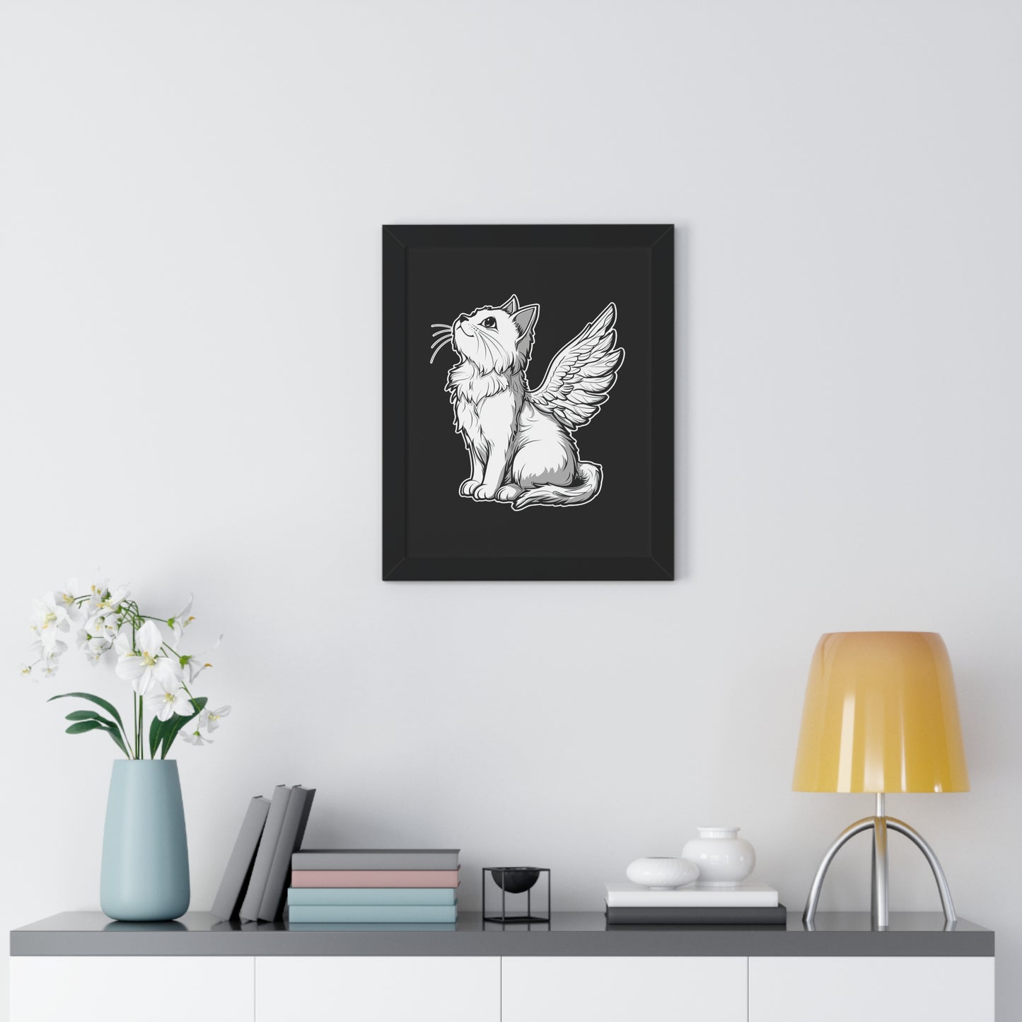 Angel Kitty Framed Wall Art