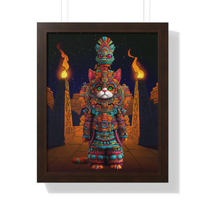 Azteca Gatito Framed Wall Art