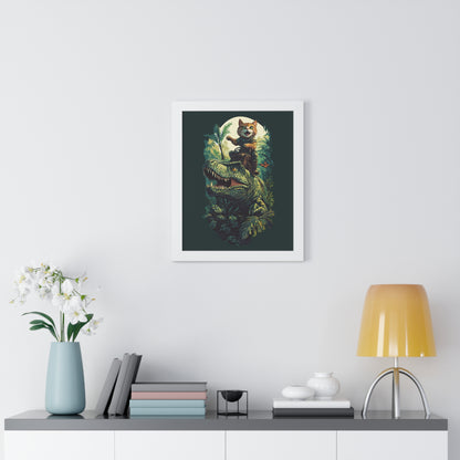 Dino Rider Framed Wall Art