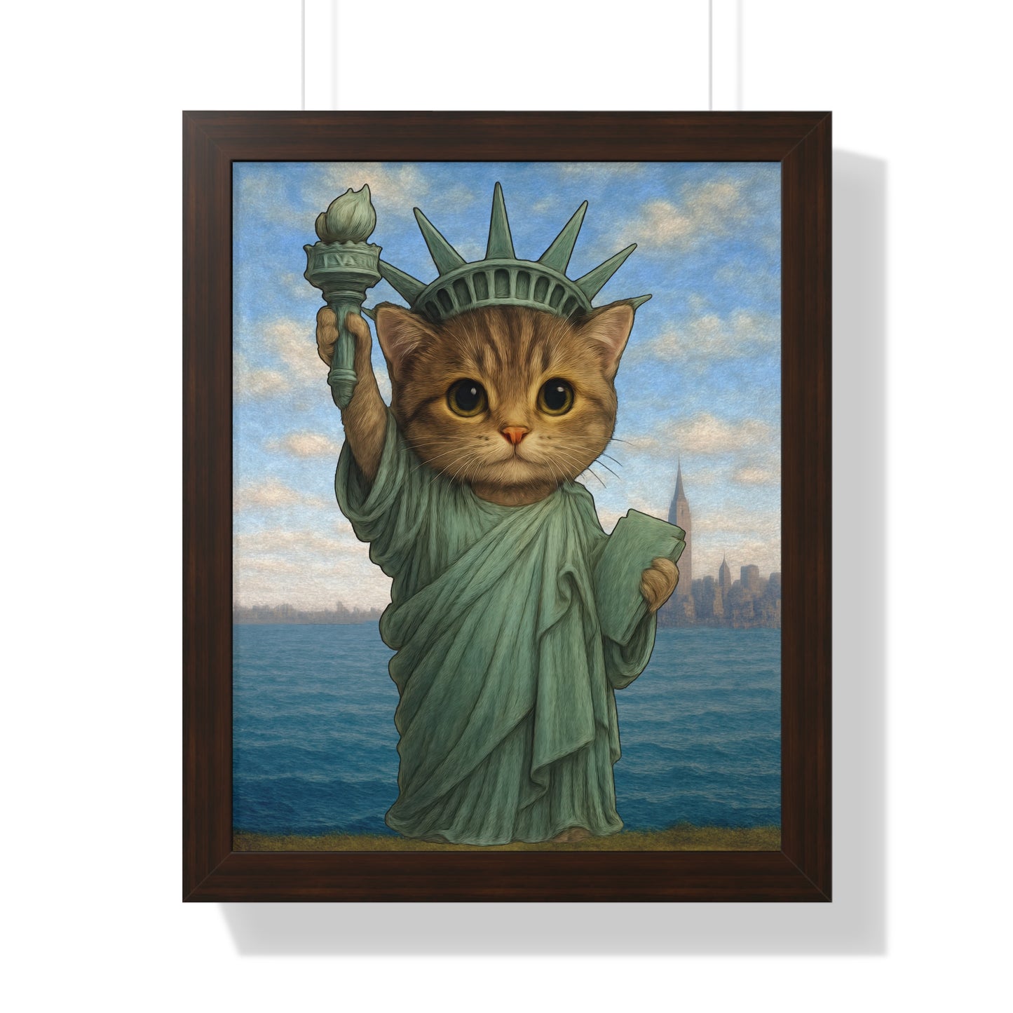 Statue of Meowberty Framed Wall Art