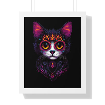 Dia De Muerte Gatito Framed Wall Art