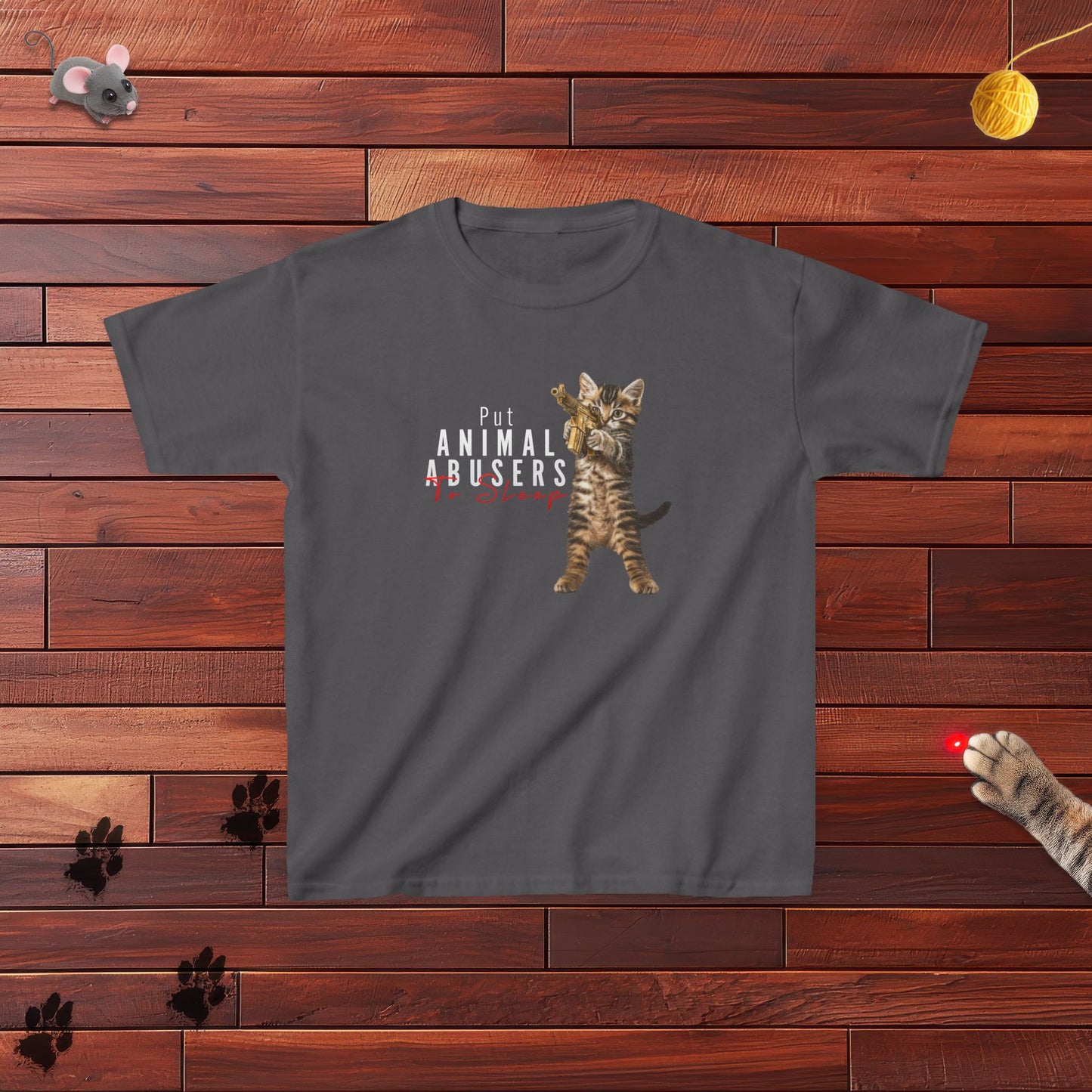 Put Animal Abusers To Sleep Kids Tee
