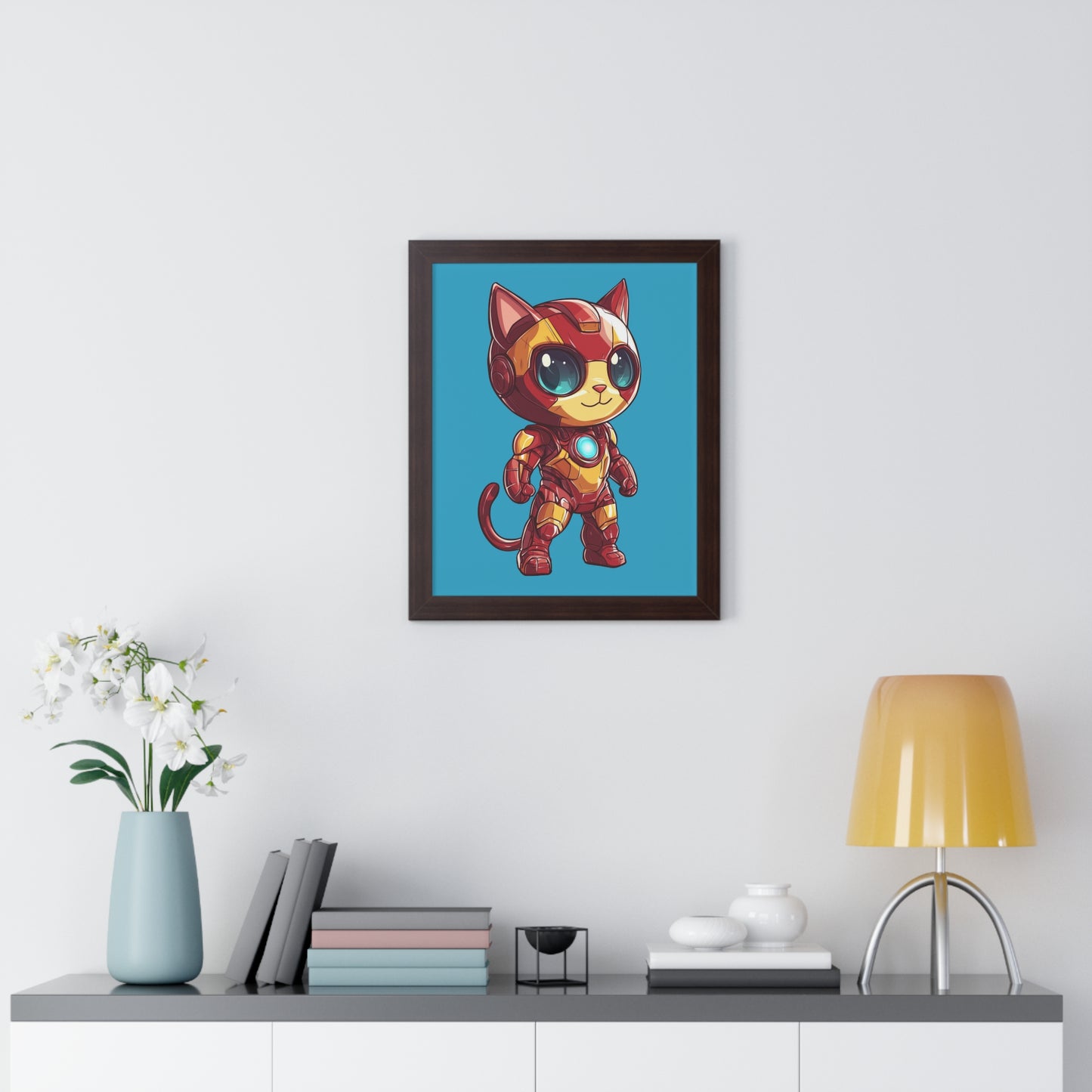 Iron Cat Framed Wall Art