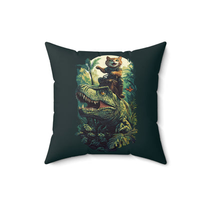 Dino Rider Throw Pillow