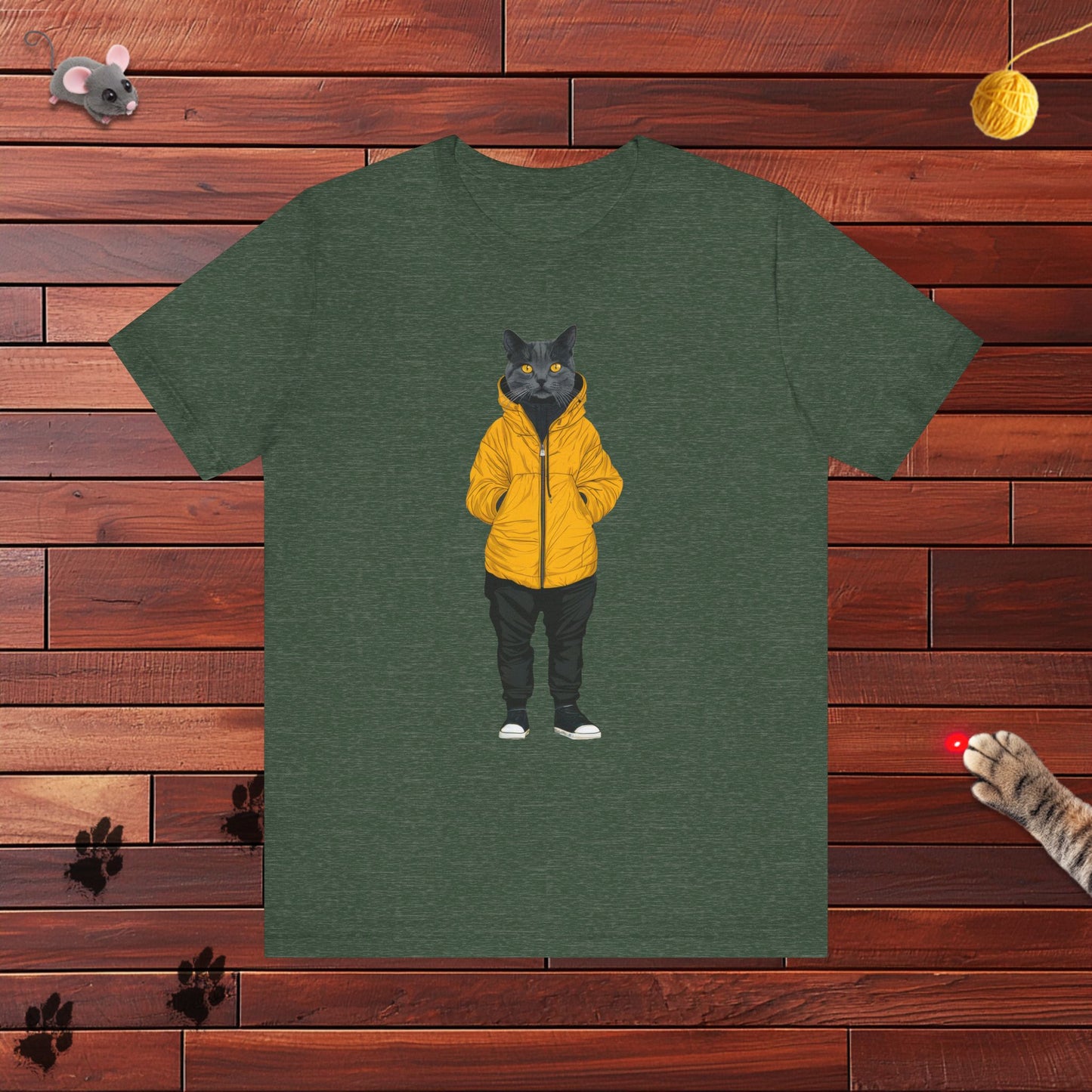 Yellow Jacket Cat Mens Tee