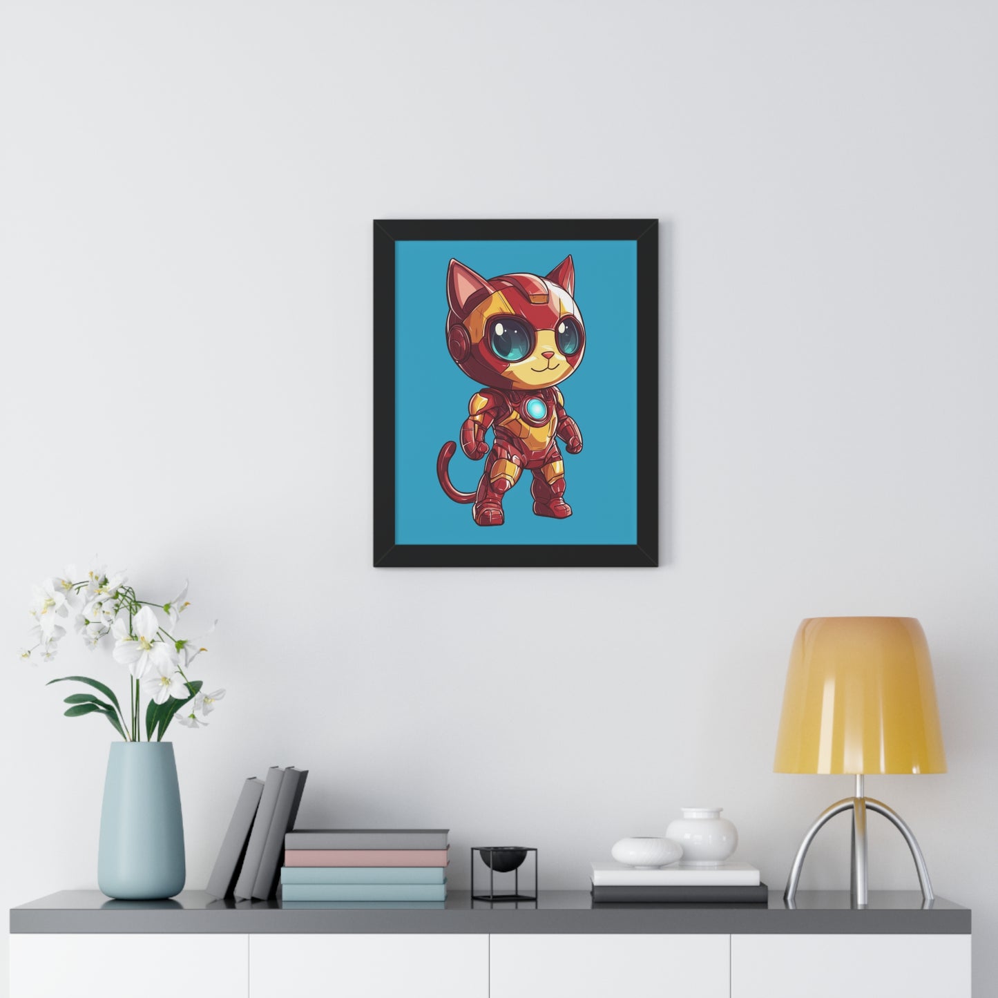 Iron Cat Framed Wall Art