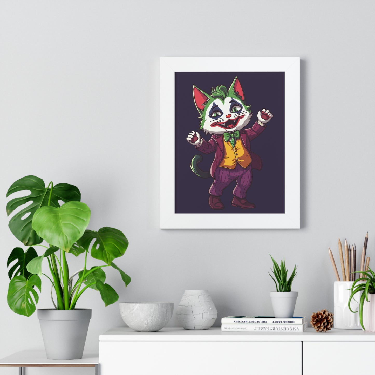 The Joker Cat Framed Wall Art