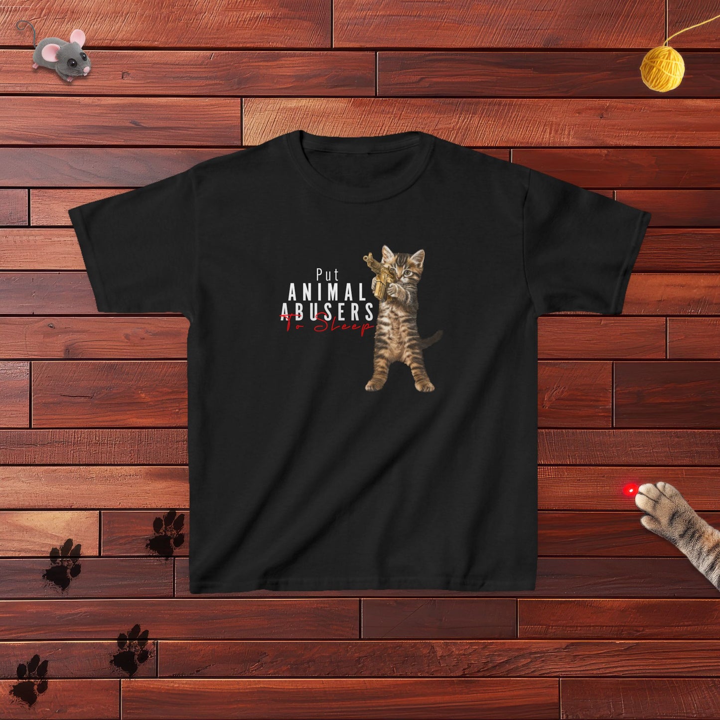 Put Animal Abusers To Sleep Kids Tee