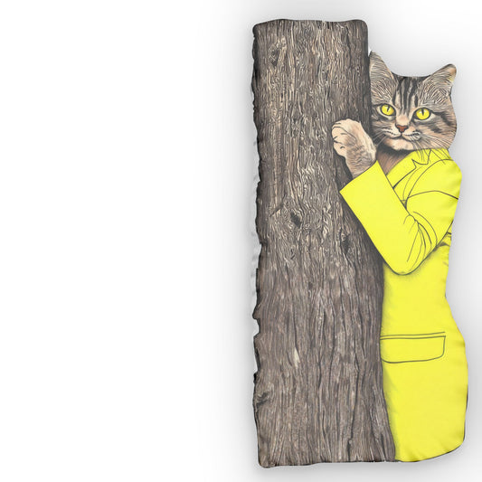 Yellow Jacket Cat Custom Shaped Pillow