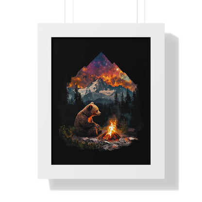 Camping Bear Framed Wall Art