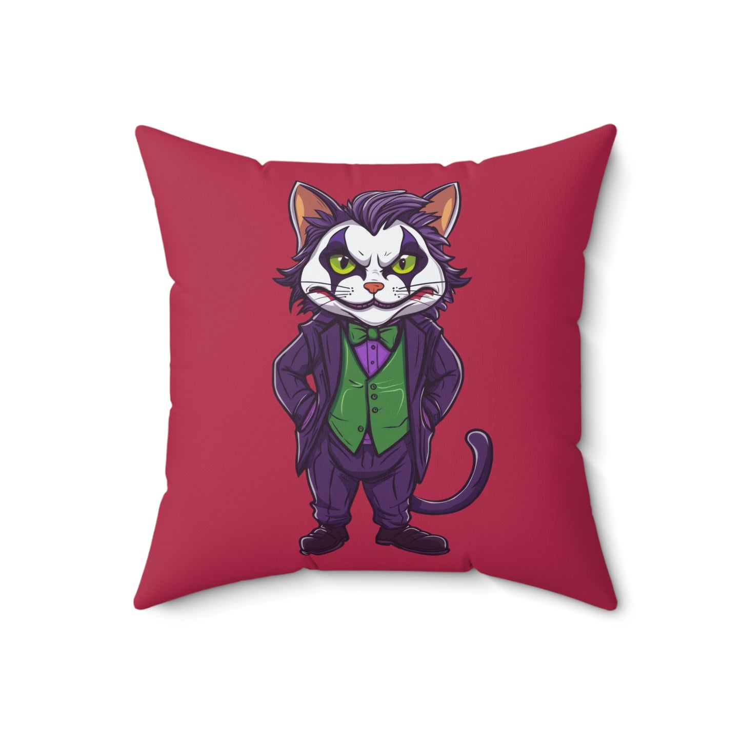 Joker Cat Throw Pillow