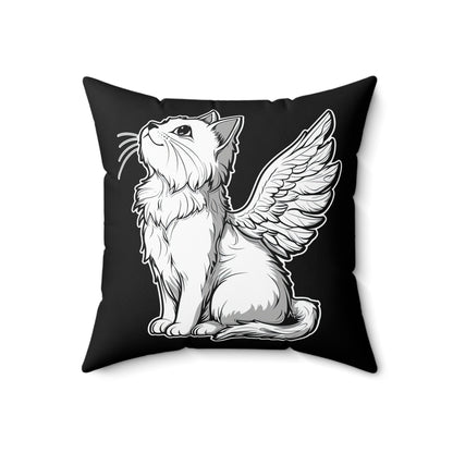 Angel Kitty Throw Pillow