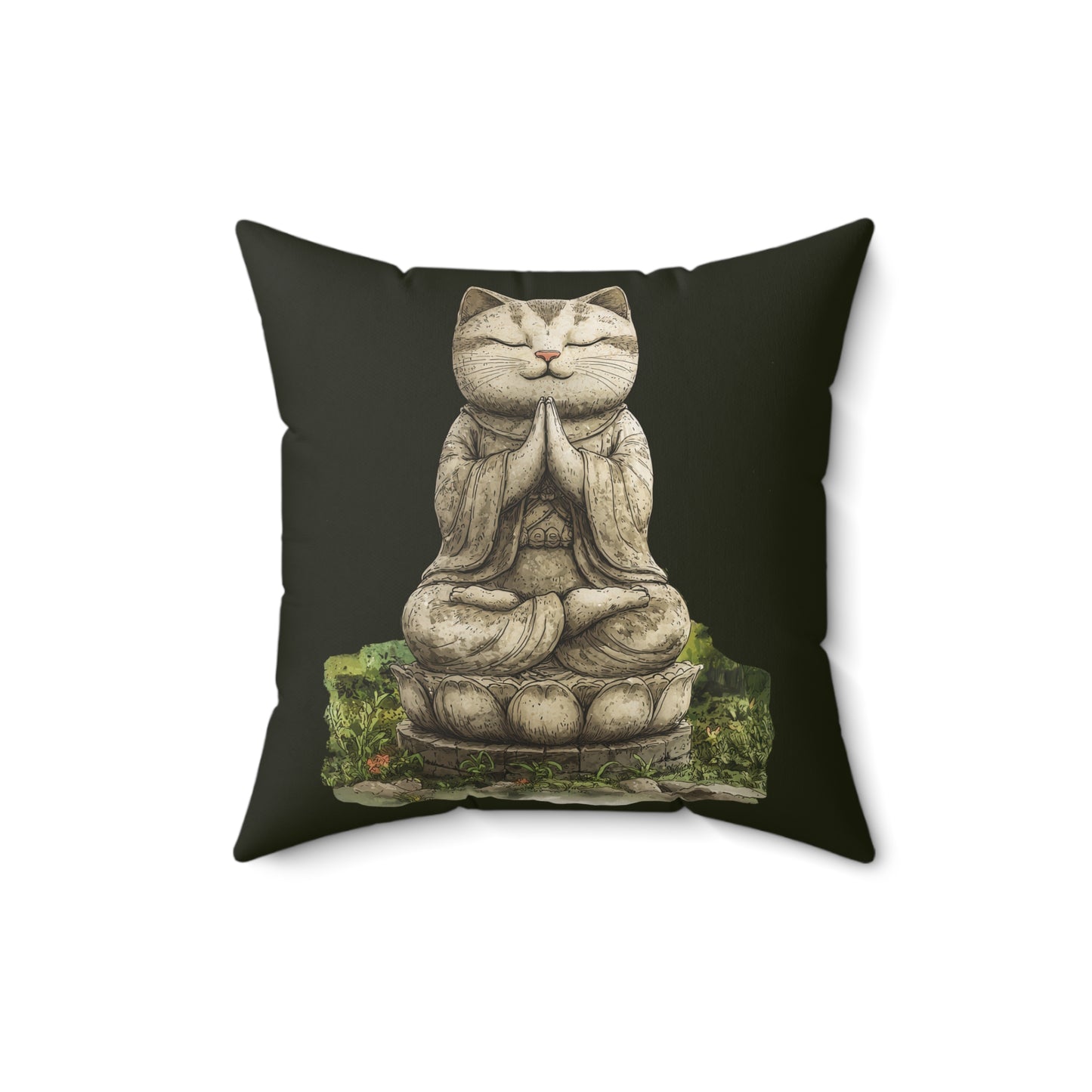 Purrfectly Zen Throw Pillow