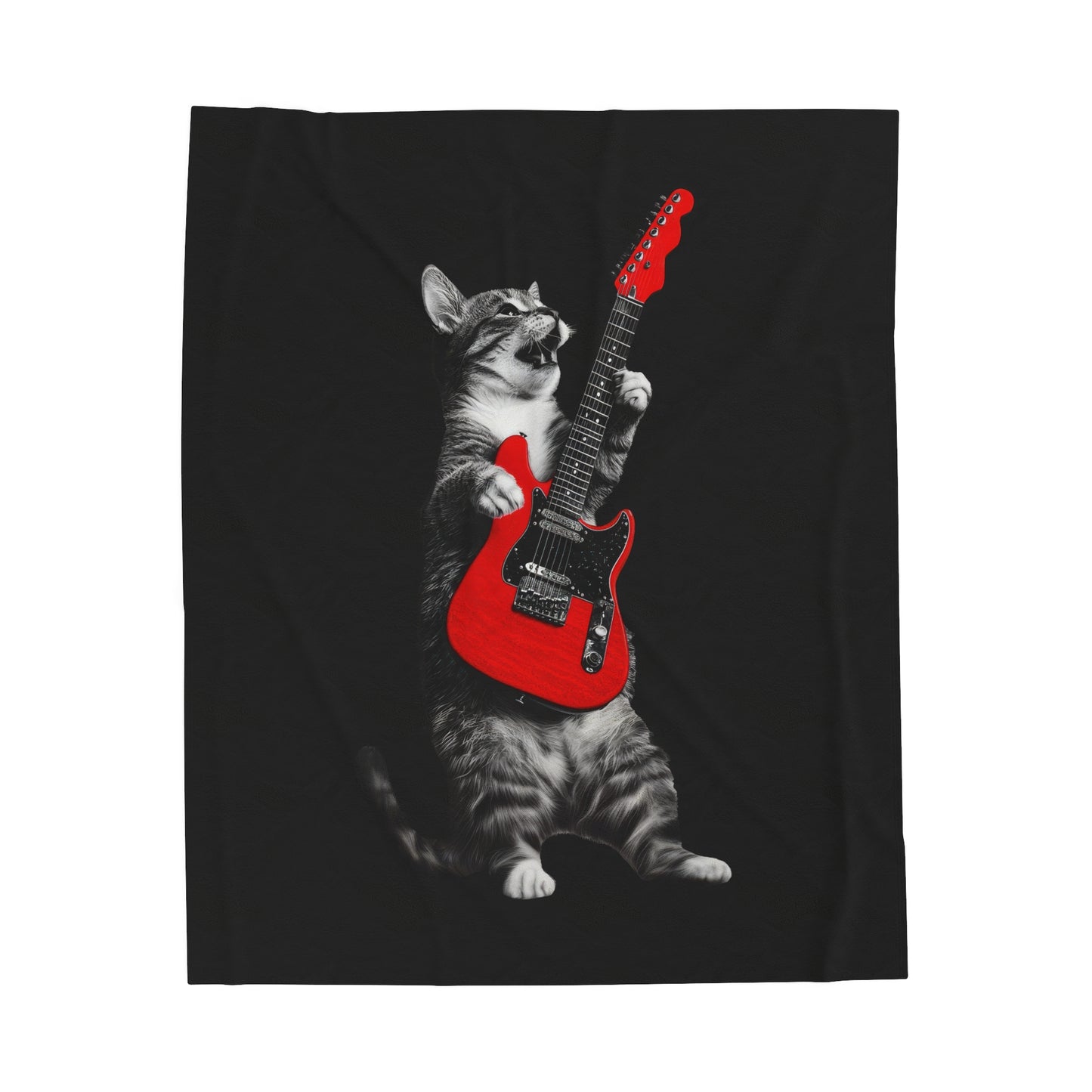 Guitar Gato Velveteen Plush Blanket