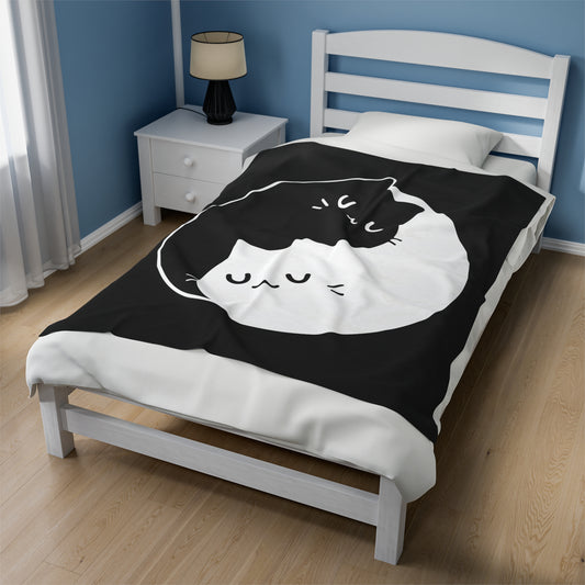 Yin Yang Velveteen Plush Blanket