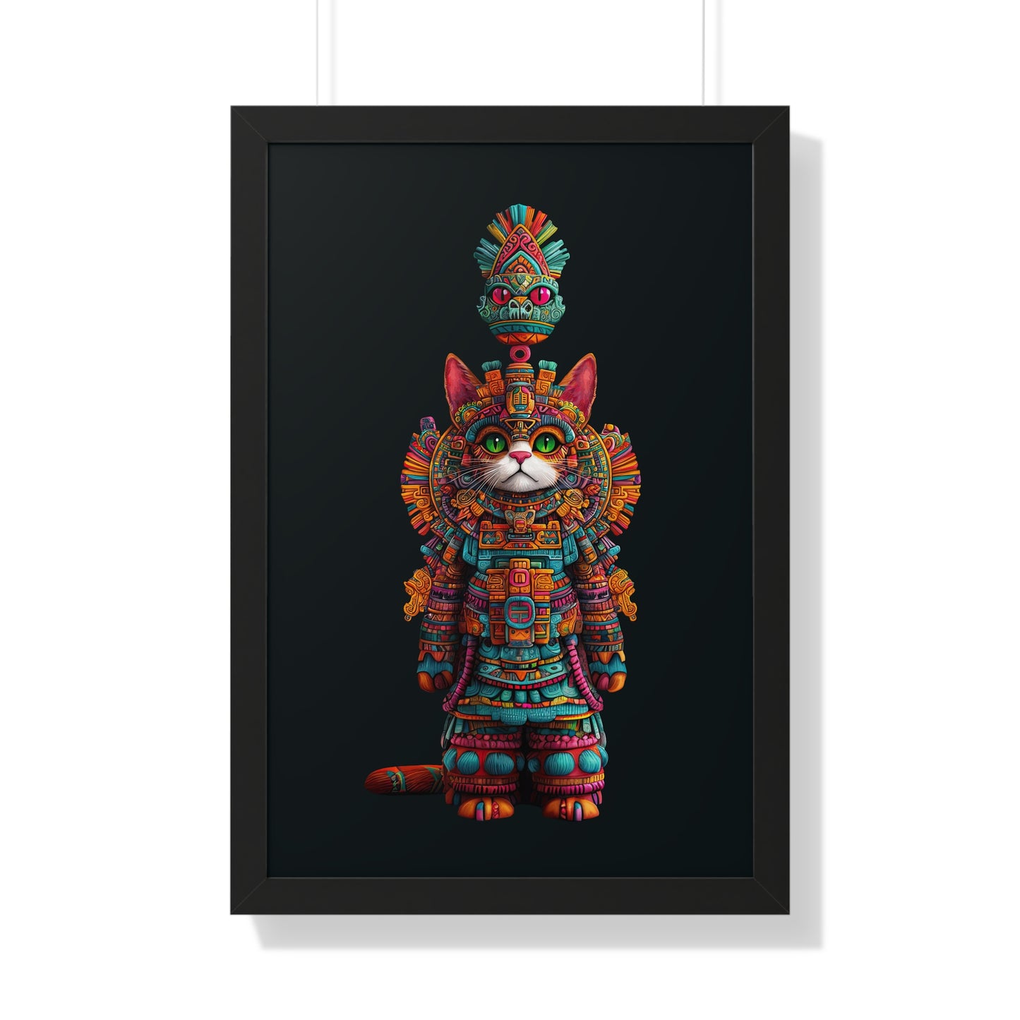 Azteca Gatito Framed Wall Art