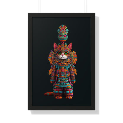 Azteca Gatito Framed Wall Art