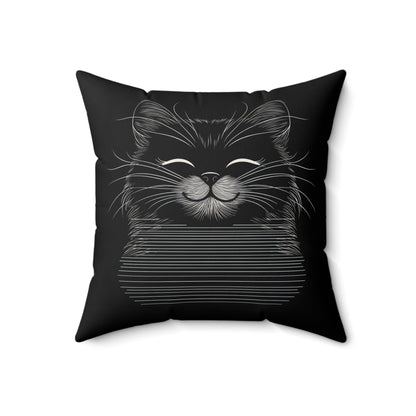 Smiling Cat Throw Pillow