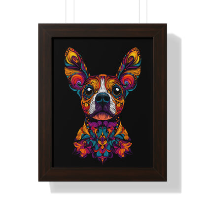 Dia De Muerte Frenchie Framed Wall Art