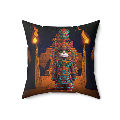Azteca Gatito Throw Pillow