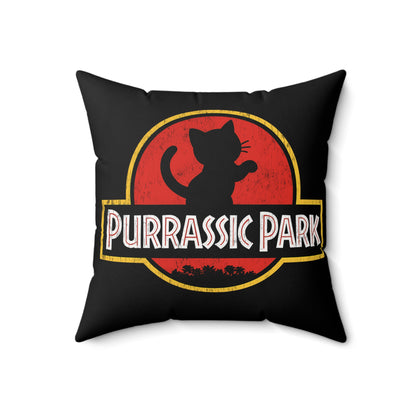 Purrassic Park Throw Pillow