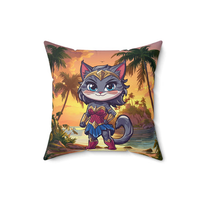 Wonder Kitty Throw Pillow
