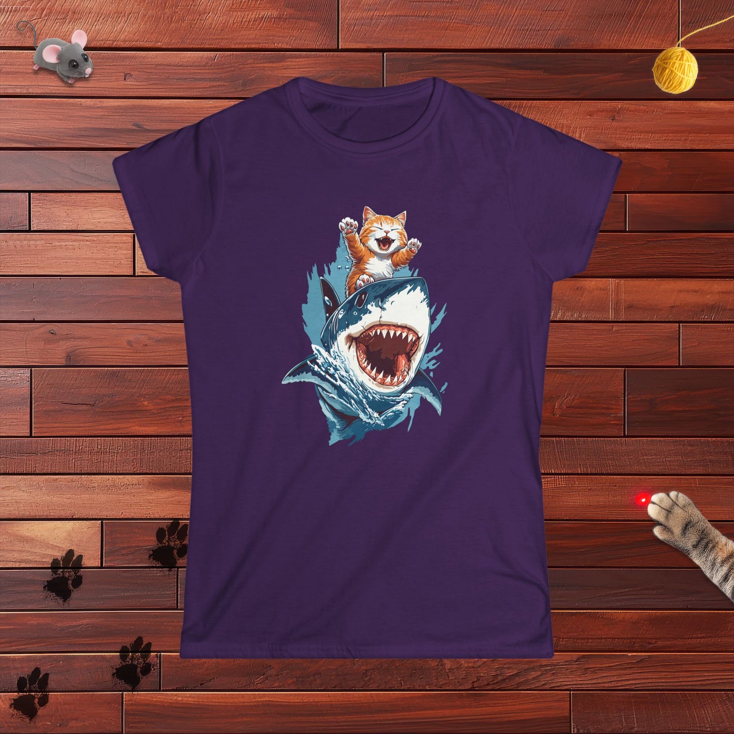 Shark Surfing Ladies Tee