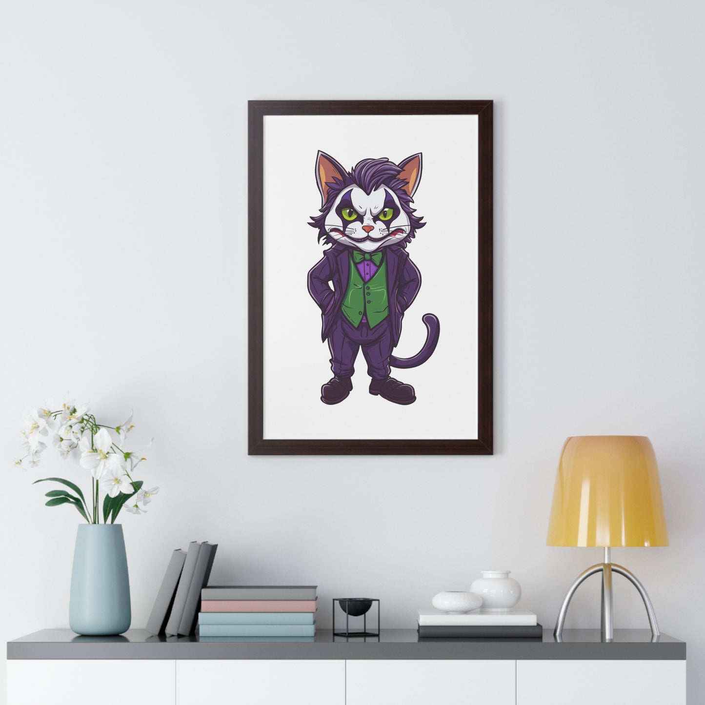 Joker Cat Framed Wall Art