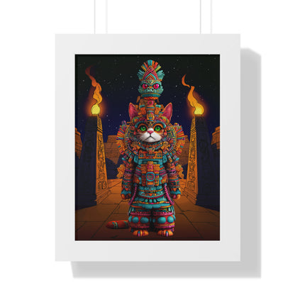 Azteca Gatito Framed Wall Art