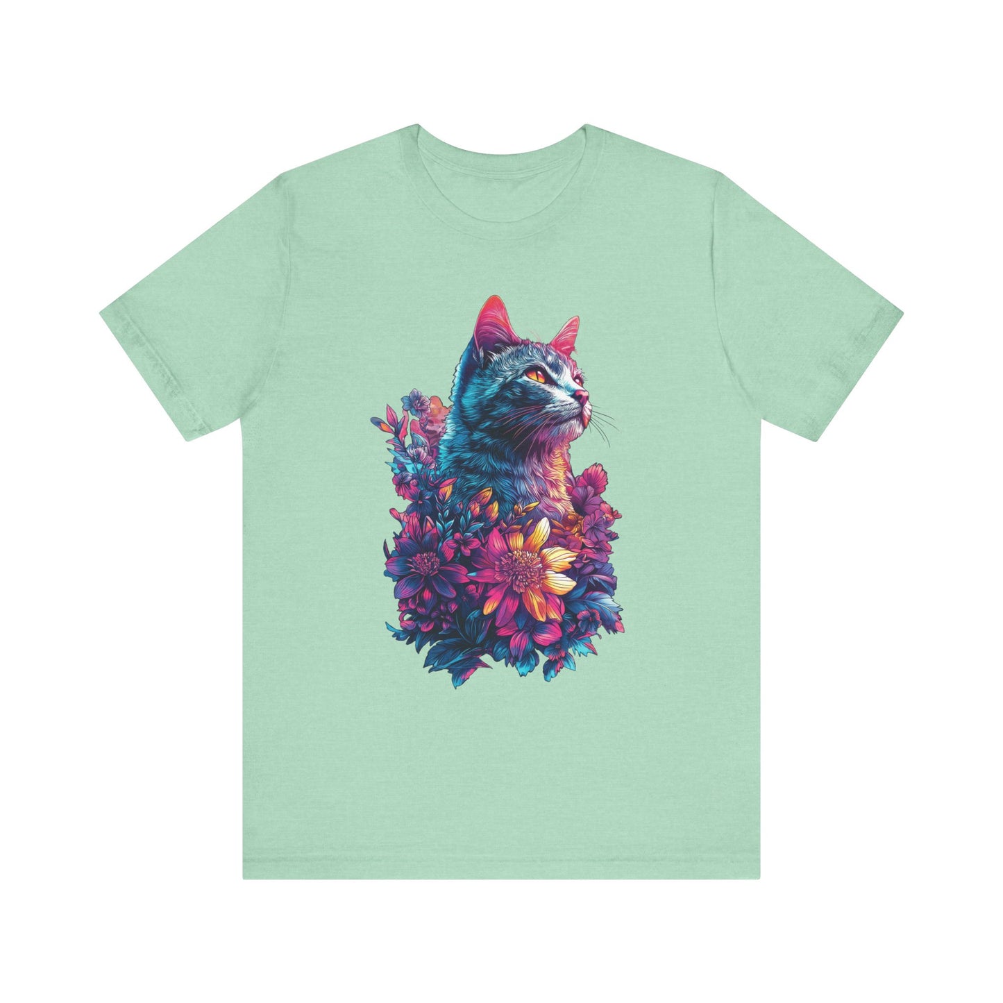 Floral Cat Mens Tee