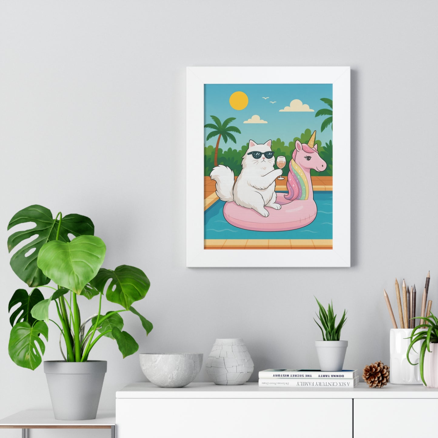 Meowmosa Vibes Framed Wall Art